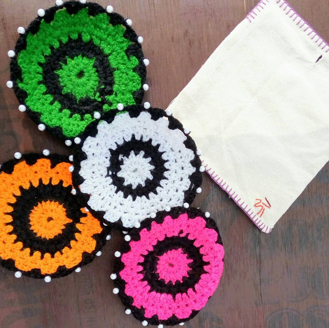 Colorfull Crochet Coasters