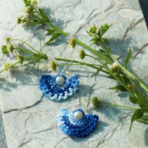 Shaded Blue Handwoven Earrings