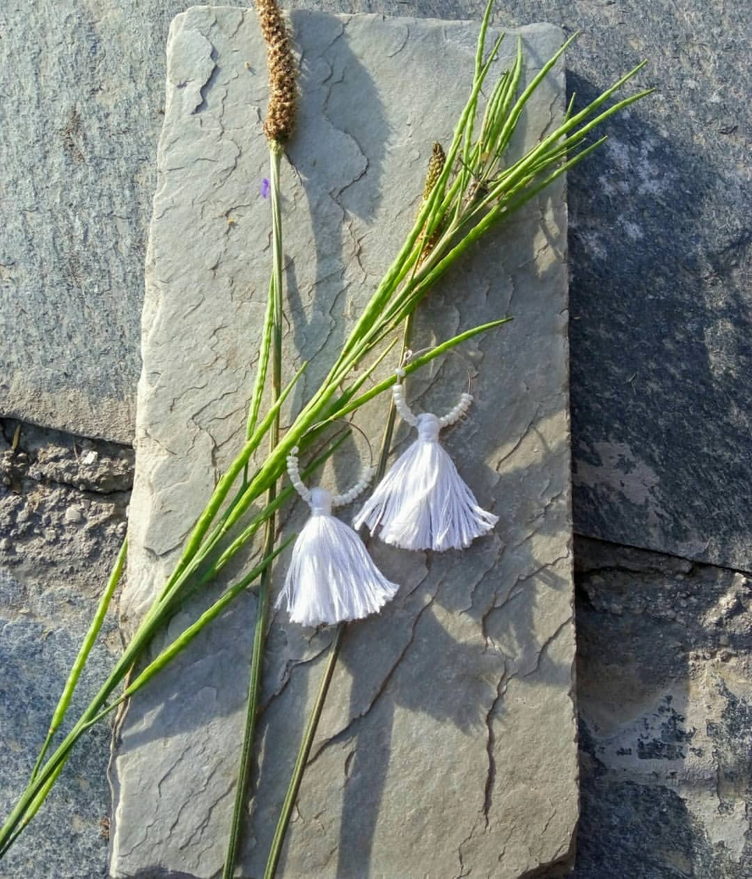 Simple White  Earring